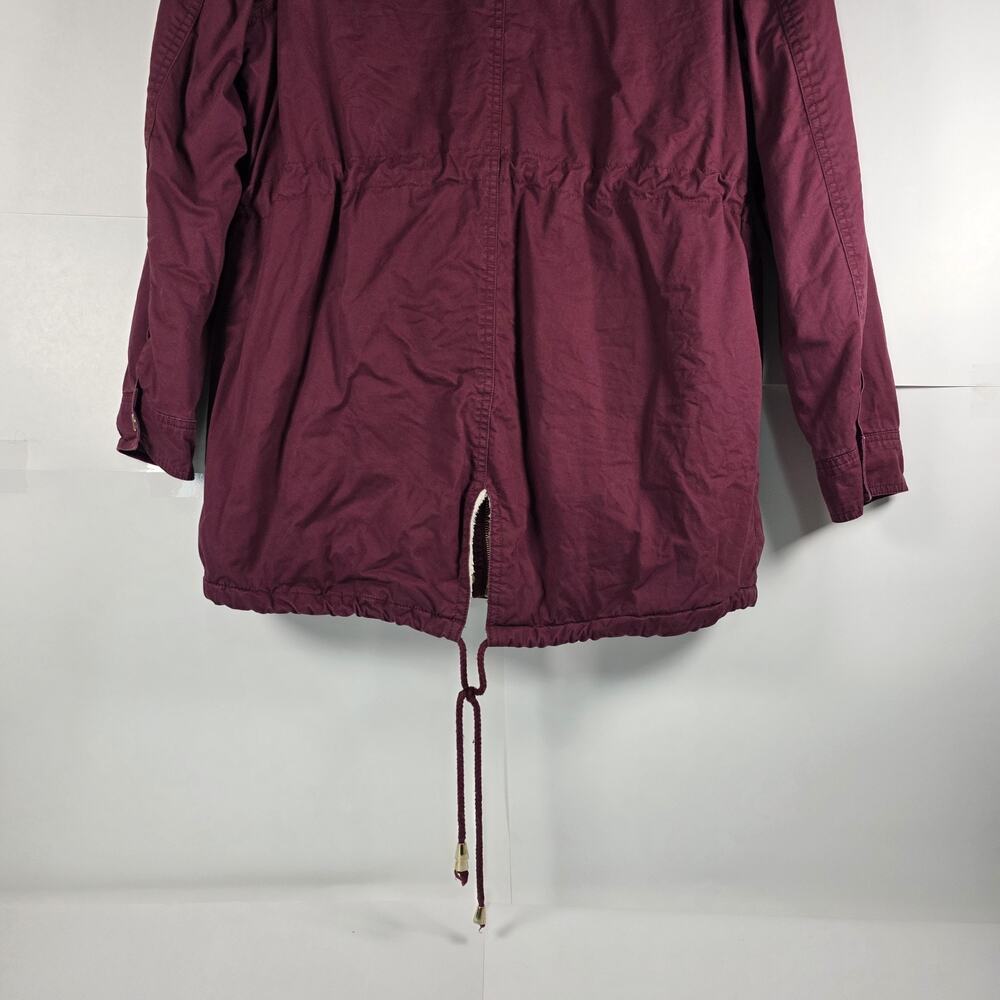 Marezzi Couture Women’s Medium Sherpa-Lined Maroon Chore Jacket coat - Picture 7 of 13